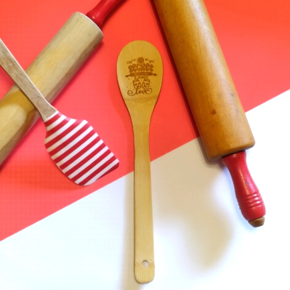 The Secret Ingredient is Always Love Engraved Wooden Spoon Valentine's Day ❤